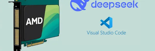 img of VS Code with DeepSeek R1 on AMD Radeon RX 6700 XT