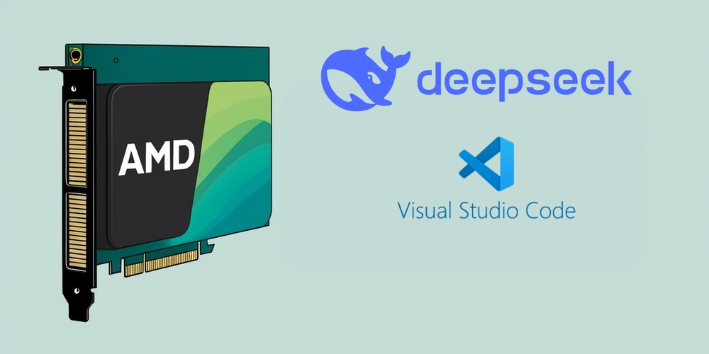 img of VS Code with DeepSeek R1 on AMD Radeon RX 6700 XT